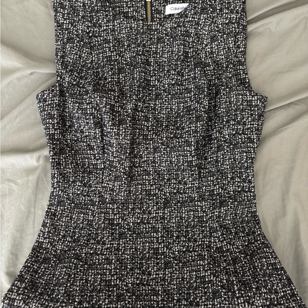 Calvin Klein Monochrome Tweed Dress